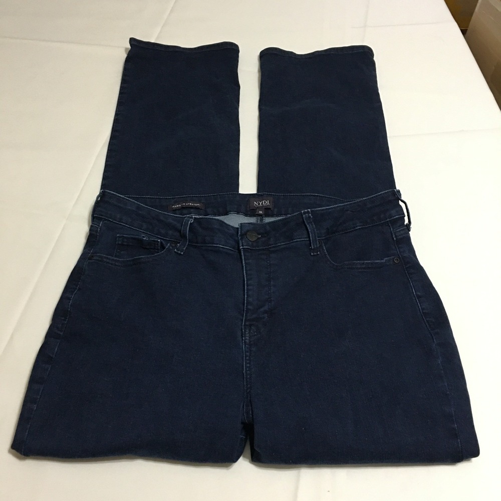 NYDJ Marilyn Straight Jeans Women Size 16 Blue Lift Tuck Technology